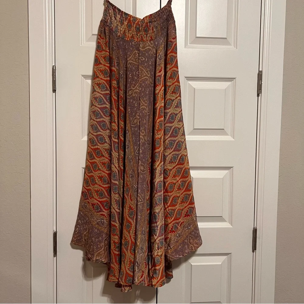 Flowy Palazzo Silk Blend Pant - Picture 7 of 8